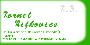 kornel mifkovics business card